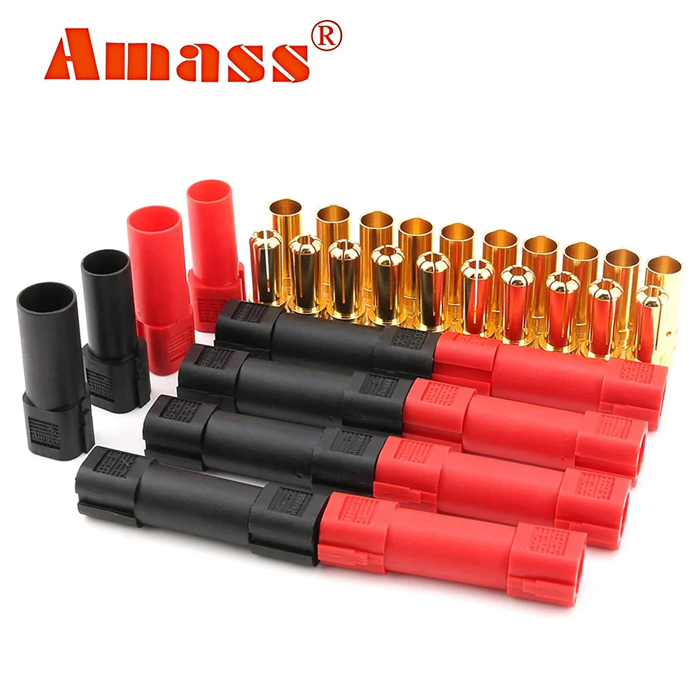 Amass 6pairs XT150 Connector 6mm Bullet 6.0mm banana Connector Adapter Plug Male Female 130 High Rated Amps for RC LiPo Battery