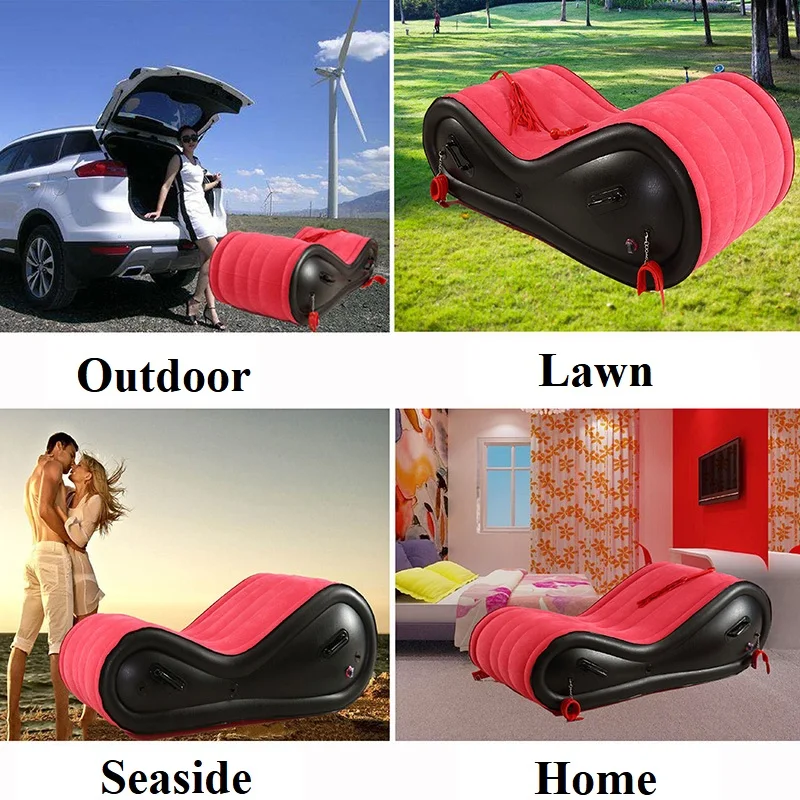 K-STAR Multifunction Inflatable Bed Sofa For Travel Beach Beds Chaise Fold Bedroom Furniture ArmChair PVC Leather Bed Frames New