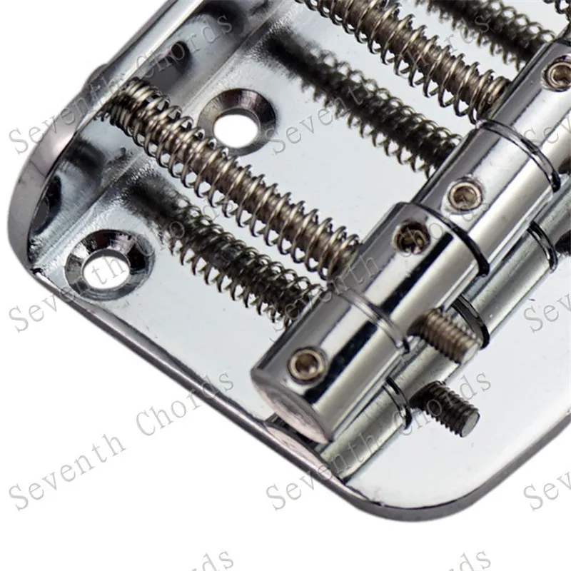 Ein Satz verchromter Curve-Baseplate-Vintage-4-Saiten-Sattel-Bassbrücken-Gitarrenzubehörteile für Musikinstrumente – Detail 3