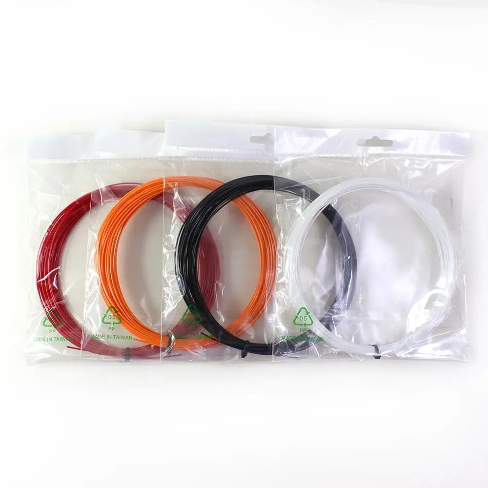 4PCS Polyester Tennis String 1.25mm/1.30mm Training Round Tennis Racket String 12M (Black/Red/White/Orange)