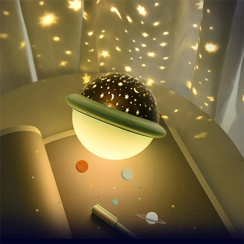 Novelty Star Projector Night Light Astro Sky Projection LED NightLights Lamp Battery USB Cable for Children Party