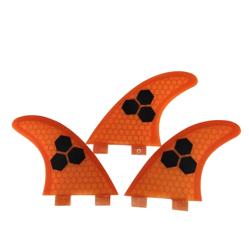 

upsurf fcs fin Double Tabs Fin S/M/L Orange Color Surfboard Fin Honeycomb Fins SUP Board Fin Fins prancha quilhas de In Surfing