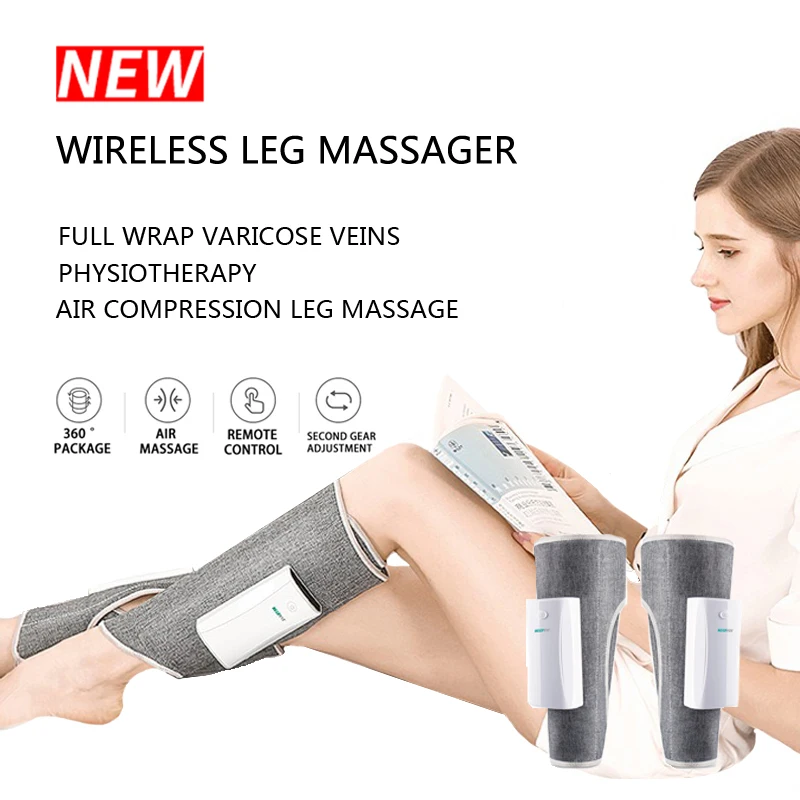 Leg Massager Wireless Air Compression Leg Massage Full Wrap Varicose Veins  Air Wave Leg Pressing Massager Relaxing