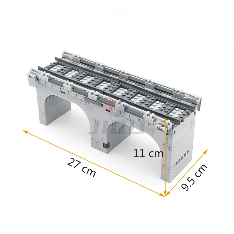 317Pcs MOC Track Viaduct Model Set Railroad Train Bridge Compatible City Train Parts Street Traffic View Building Blocks Kid Toy
