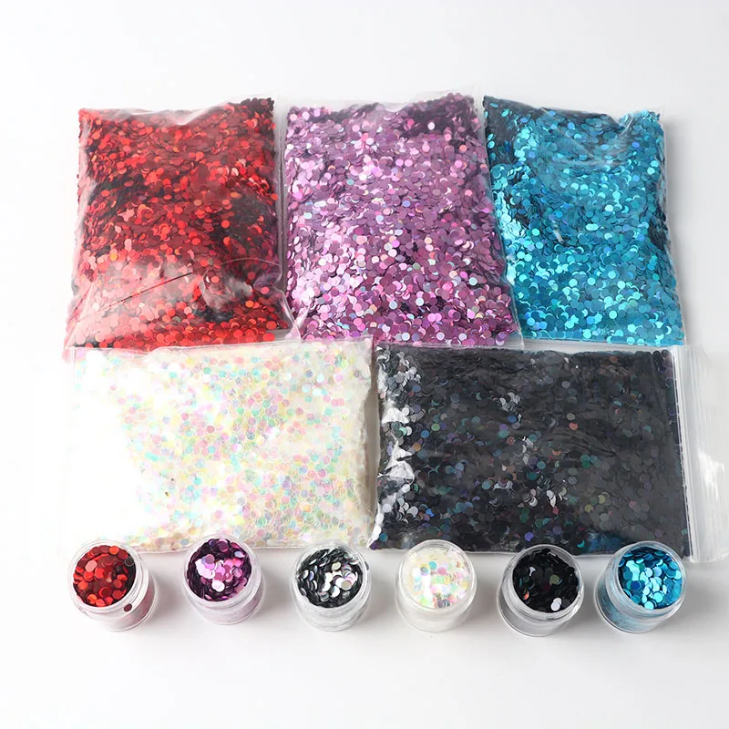 3mm 10ml Holographic Round Nail Sequins Sparkling Ultra-Thin High Temperature Resistant Neon Light for Design Nail Decoration