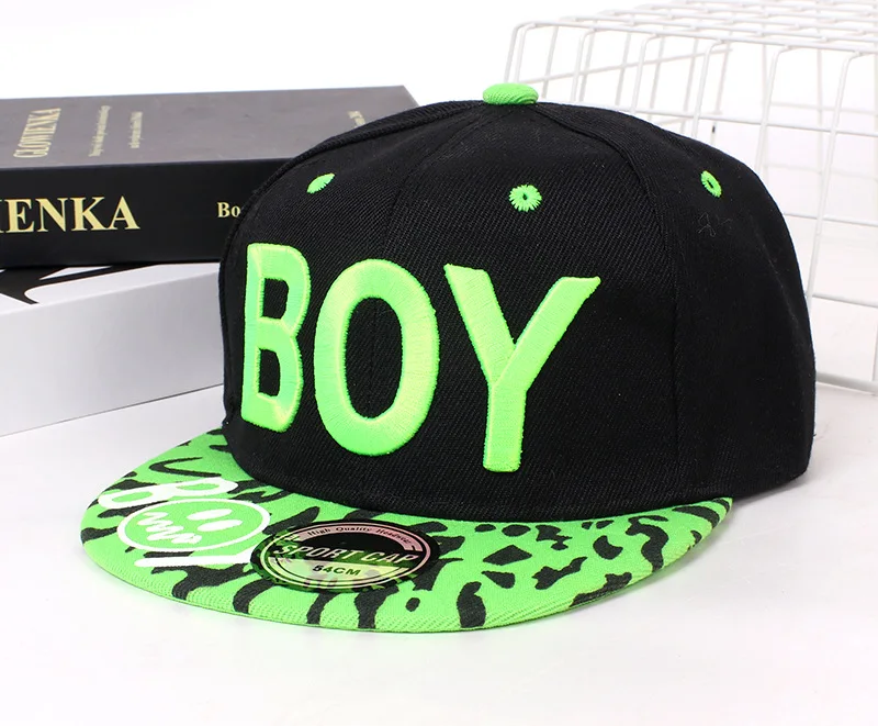 Boy Letter Embroidered Hip Hop Cap Unisex Kids Snapback Cap kids Baseball Cap Sun Hat For girls dance