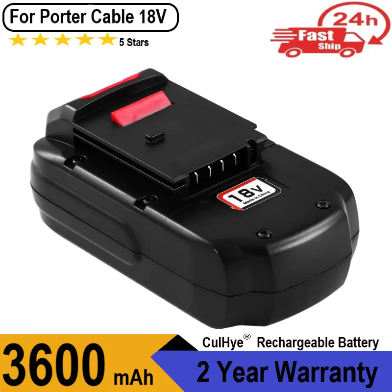 CulHye Ni-MH Upgraded 3600mAh Replacement Battery Compatible with Porter Cable 18V PC18B PCC489N PCXMVC Cordless Power Tool