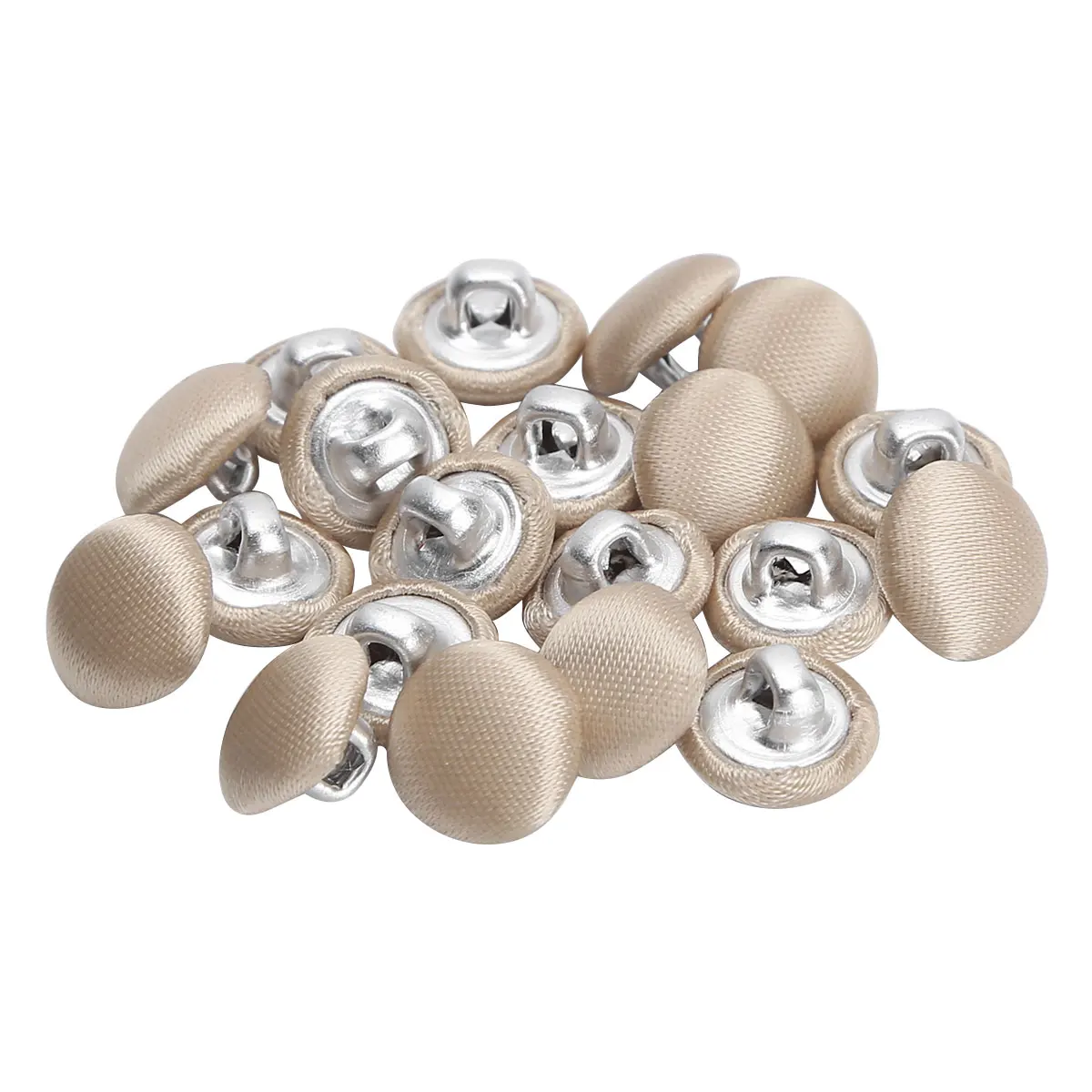 20Pc Smooth Satin Covered Buttons DIY Half-dome Shaped Botones Elegant Bridal Gowns Suits Shirts Decor Button Sewing Accessories