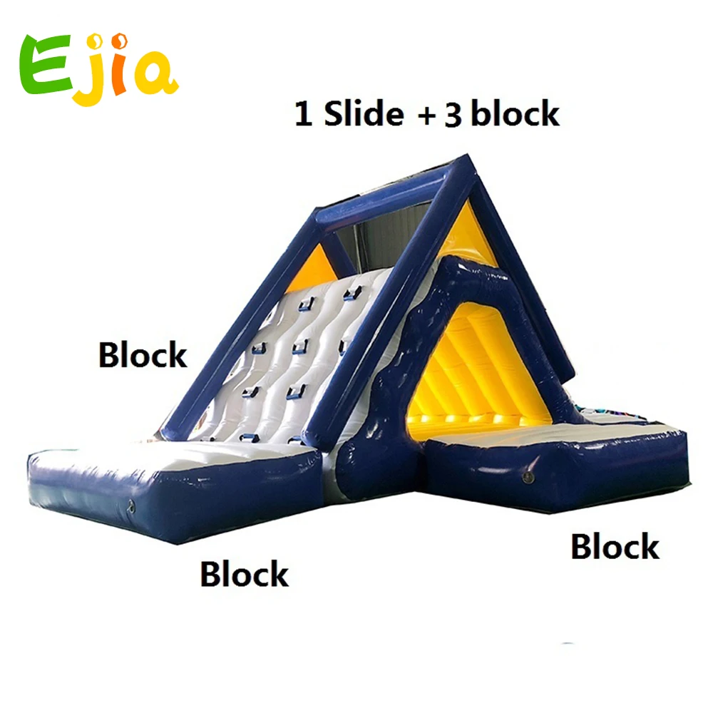 Sea/Lake Inflatable Floating Water Trampoline Park Triangle Water Slide For Adults And Children Climbing Slide Water Park