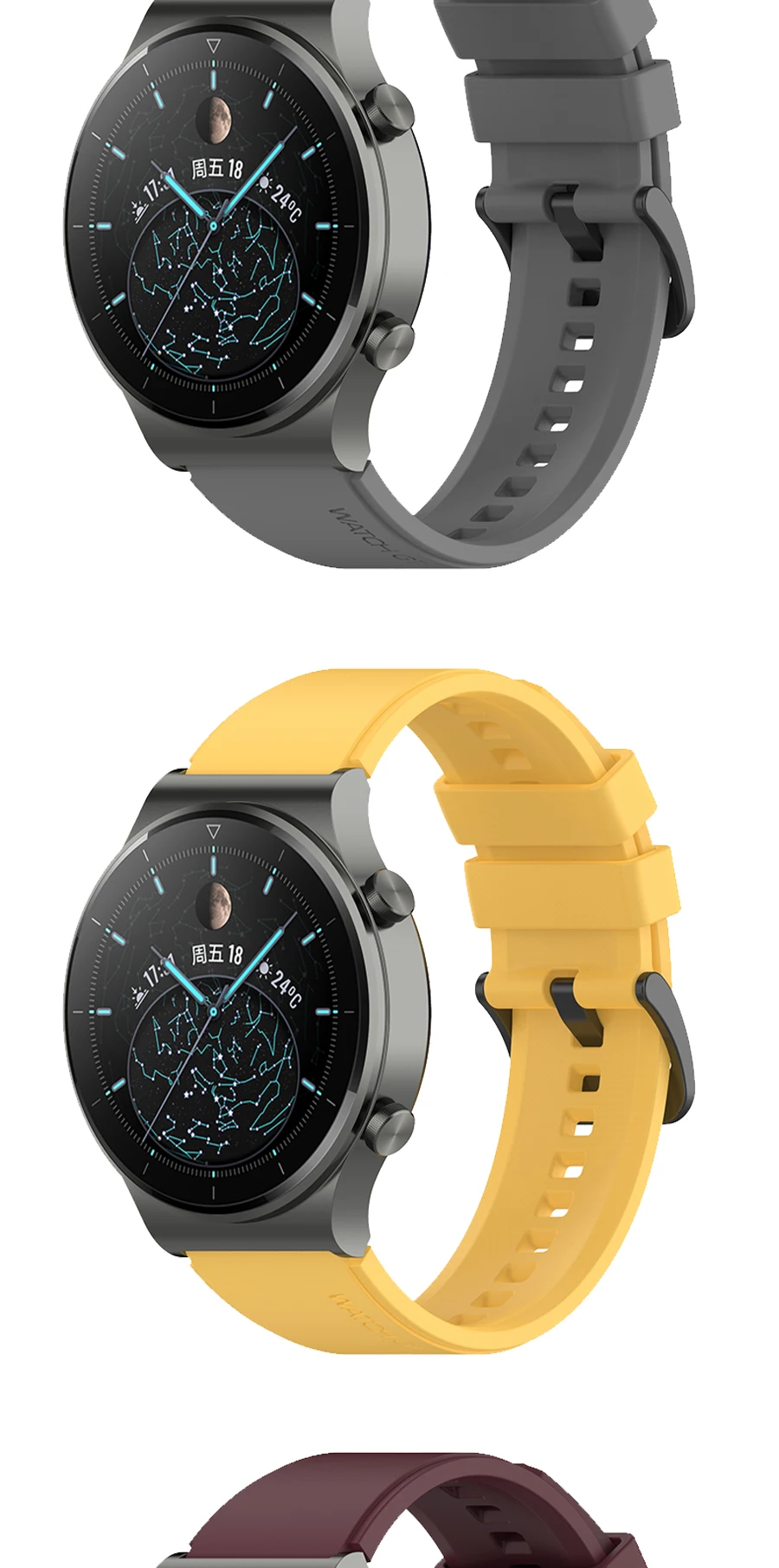 22mm offizielles Silikon band für Huawei Uhr GT 2 3 Pro Armbänder Original Armband für Huawei GT2 GT3 GT4 Pro 46mm Armband – Detail 4