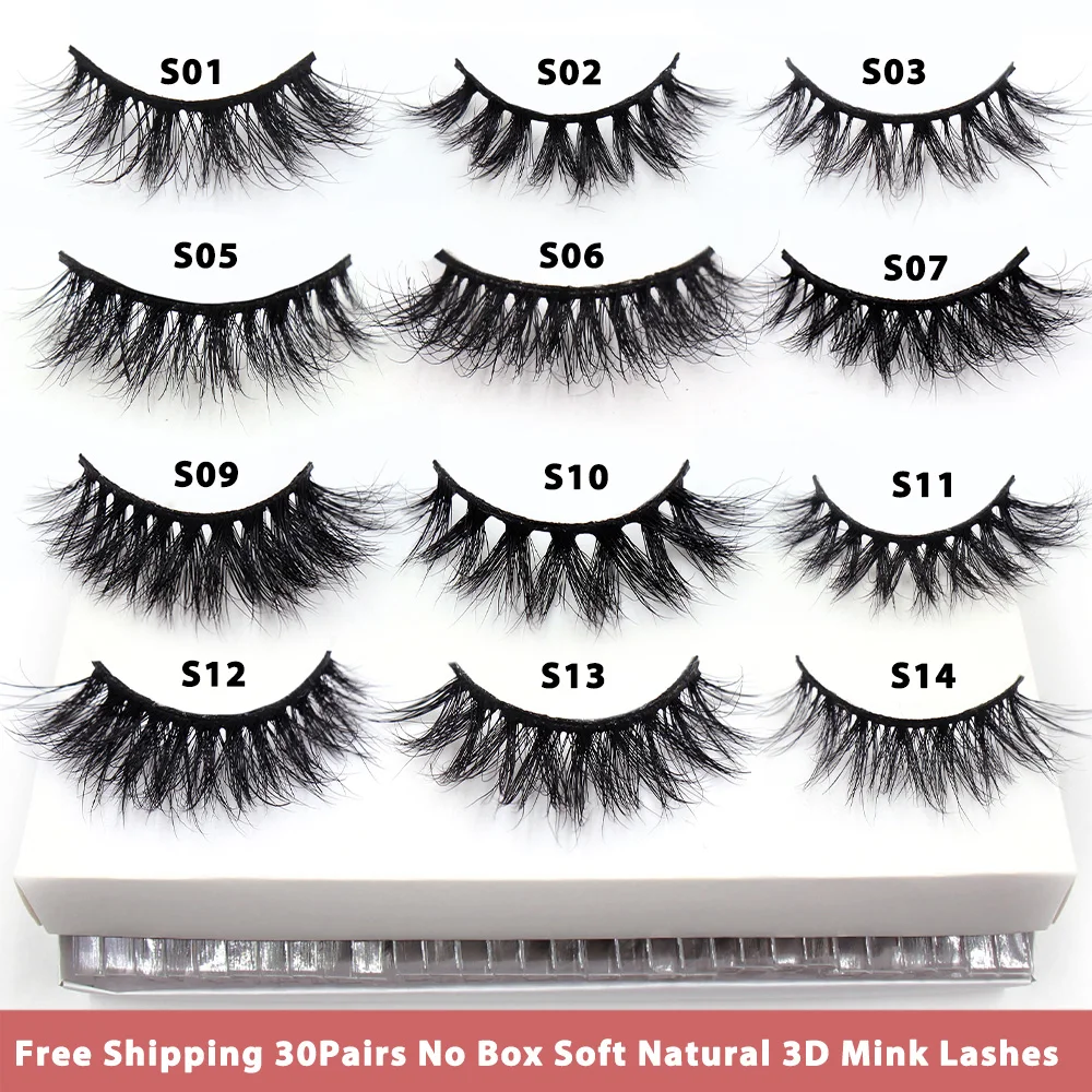 Mink Lashes Wholesale Eyelashes 30 Pairs Soft Fluffy  Natural Wisp Mink Lashes Makeup Mink Eyelashes