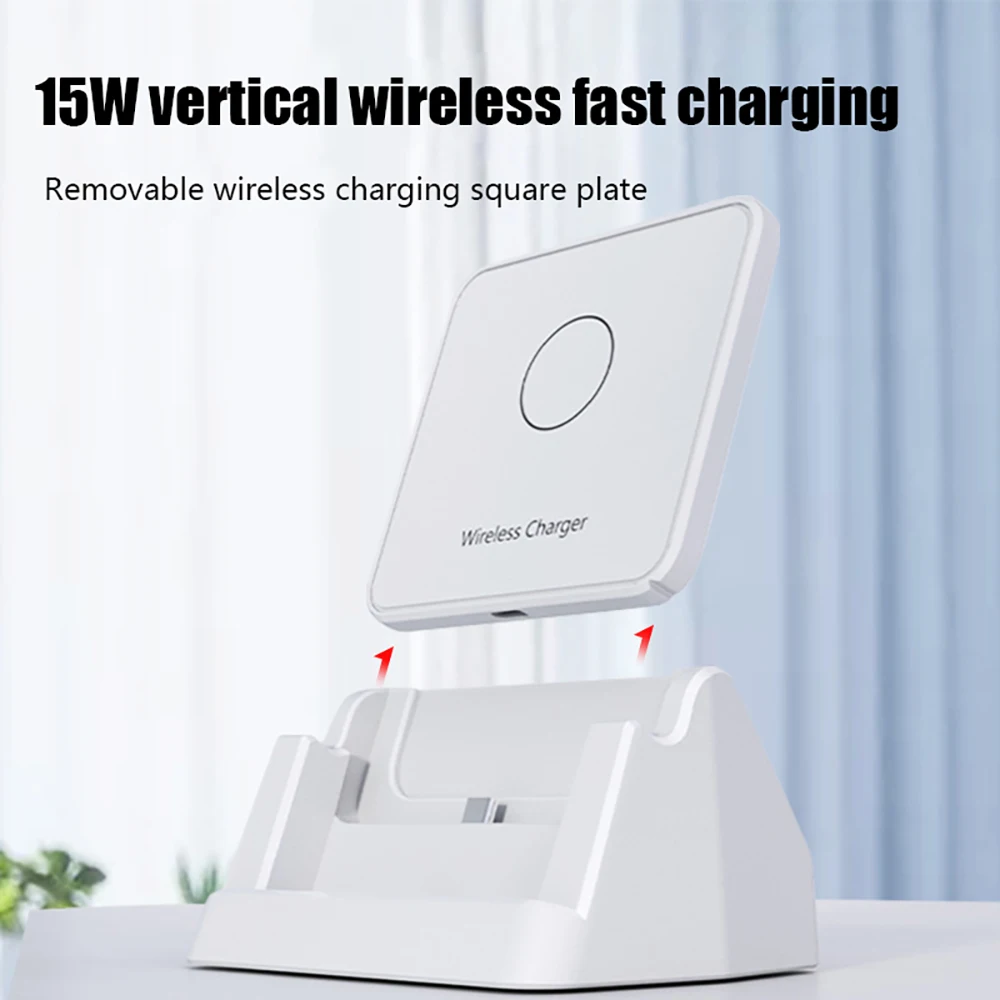 15W Qi Wireless Charger Stand For iPhone 12 11 Pro X XS Max XR 8 Samsung S20 S10 Note 20 Fast Charging Dock Station Phone Holder