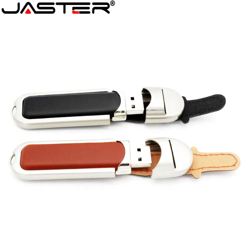 JASTER Brown/Black Leather Model USB 2.0 USB Flash Drive Pendrive 4GB 8GB 16GB 32GB 64GB Memory Flash Stick Free Shipping