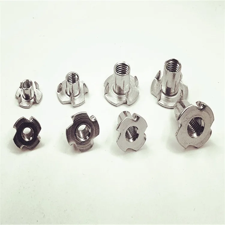 

30Pcs M4 M5 M6 M8 Zinc Plated Four Claws Nut Speaker Nut T-nut Blind Pronged Tee Nut Furniture