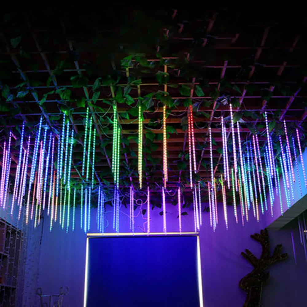 Imagem -05 - Chuva de Meteoros Impermeável ao ar Livre Tubos Led Luzes da Corda do Feriado para o Natal Festa de Árvore de Casamento Decoração 30 50cm 220v