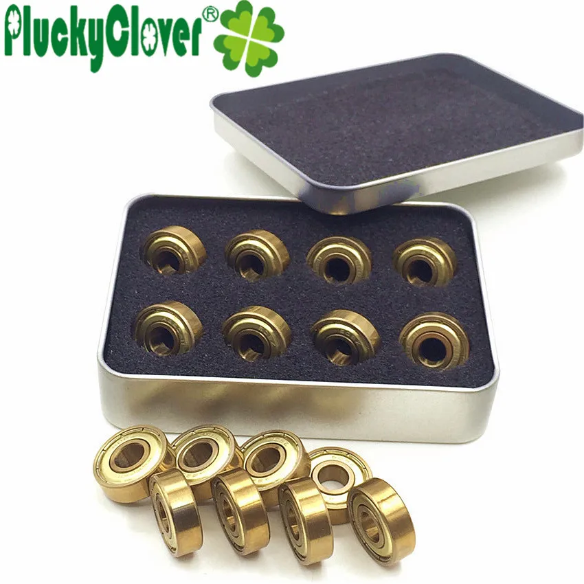 16pc 608zz Golden Roller Skates Bearing Fast Speed One Row Inline Speed Skate Scooter  Dual-side Dustproof Skateboard608 Bearing