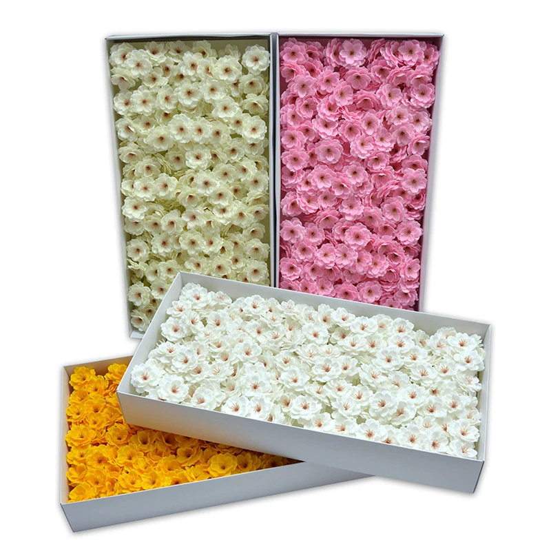 10/50 Stück 8x7cm Sakura (1 Stück = 3 Köpfe) Künstliche Kirschblüten Romantisches Valentinstagsgeschenk Hochzeits- und Heimdekoration Seifenblumen – Detail 1