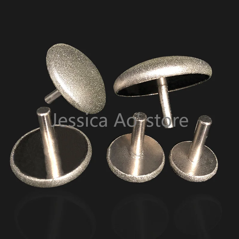 25-60mm 120 Grit Mushroom Shape Big Diamond Grinding Head for Electric Mill Accessories Stone Grinding Tools Bits Semi-circle