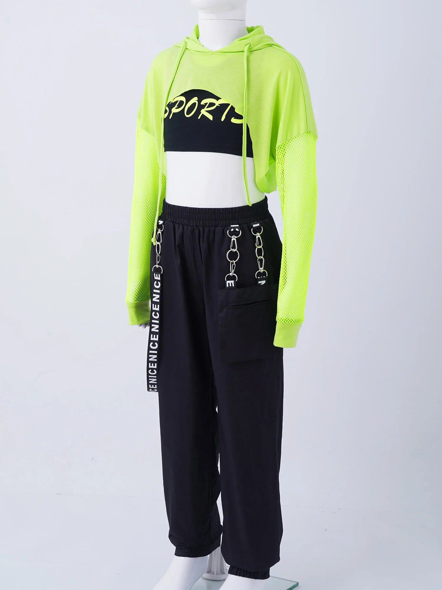 Conjunto de ropa de baile callejero para niños, chándal de Hip-Hop, traje de baile moderno, ropa de calle para niñas, ropa deportiva