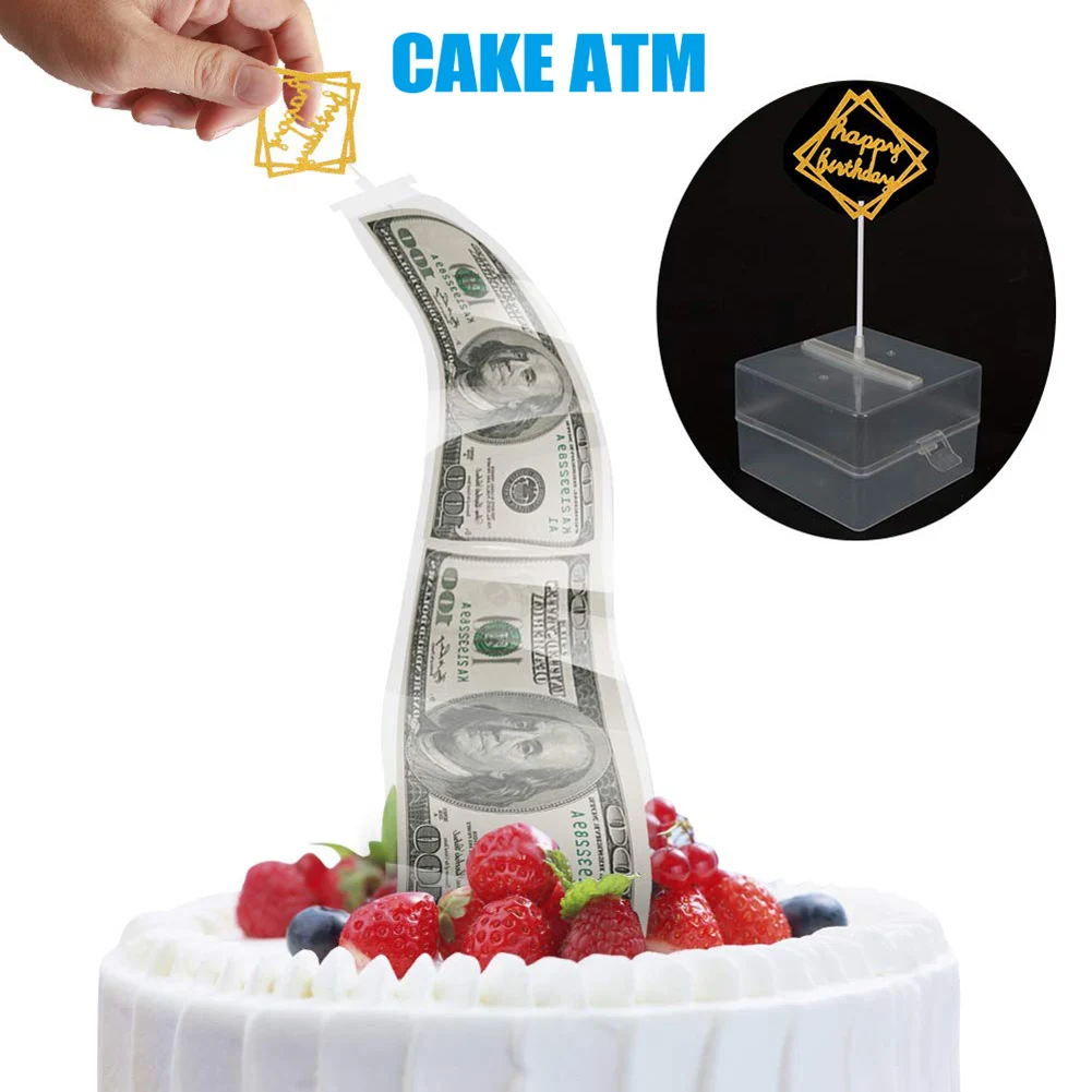 Cake Atm Money Box, Cake Decorating Tools, Pulling Safe Decorations, Surprise Gift for Birthday Party, Kitchen Accessories