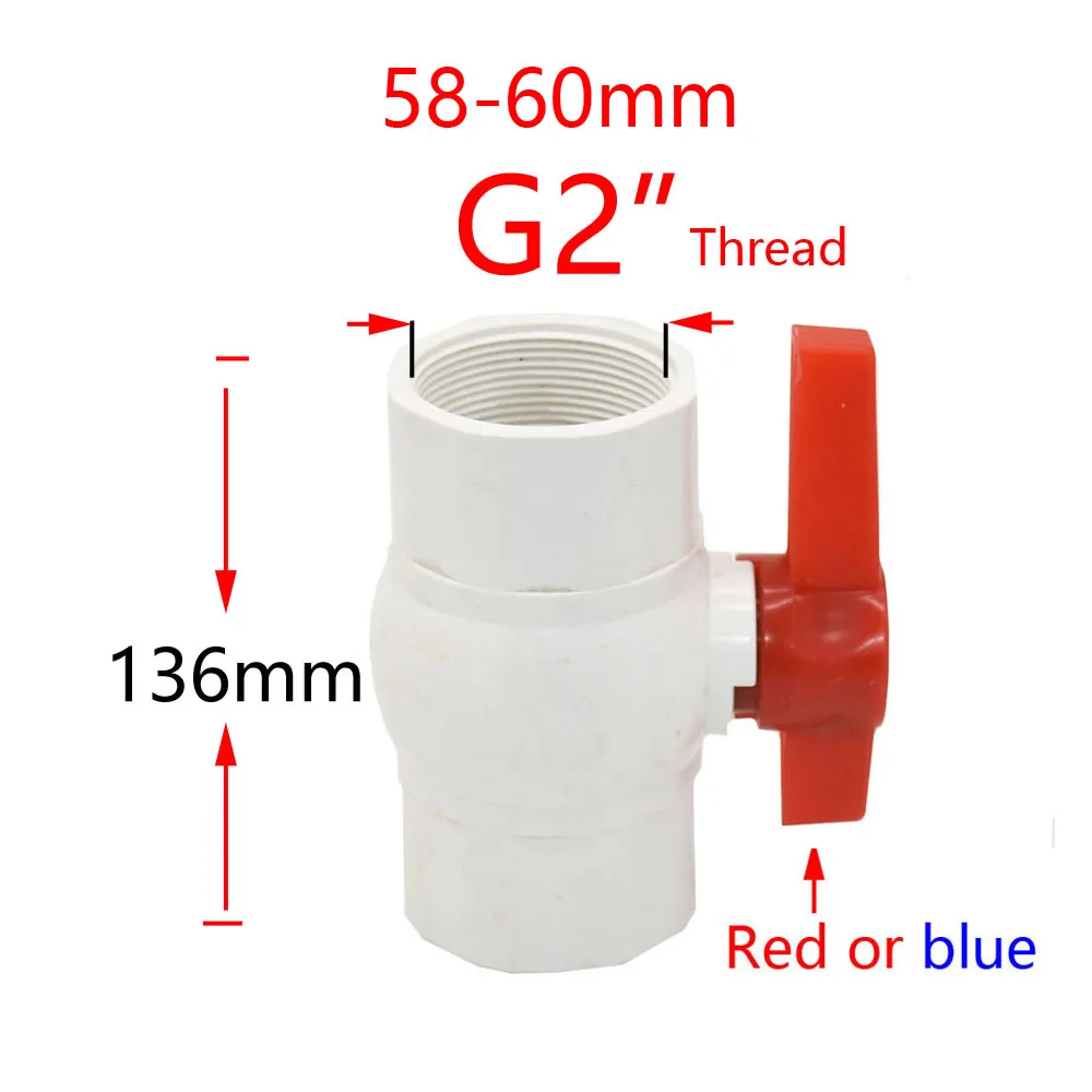 Female Thread 1/2 3/4 1 1.2 1.5 2 2.5 Inch to 20/25/32/40/50/63/75mm Pvc Ball Valve Water Pipe Quick Connector