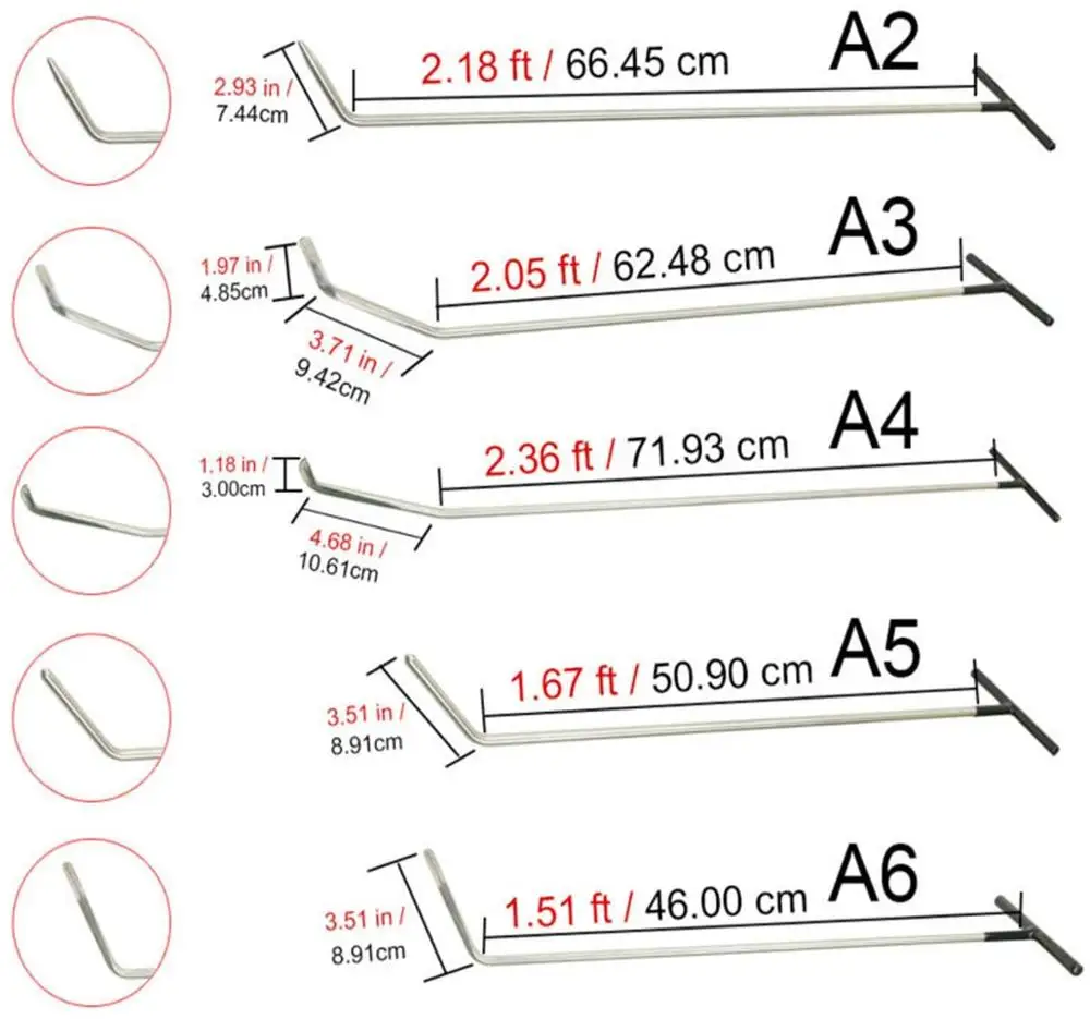 21pcs Rods Paintless Dent Repair Rods Kit Repair Hammer LED Double Stripe Line Board for Car Auto Dent Hail Damage Removal Kit