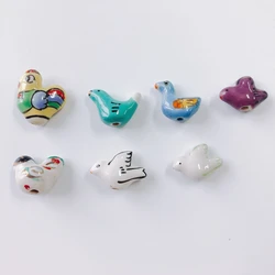 DIY jewelry accessories wholesale cute animal ceramic hen loose beads hand drawn pendant earring material