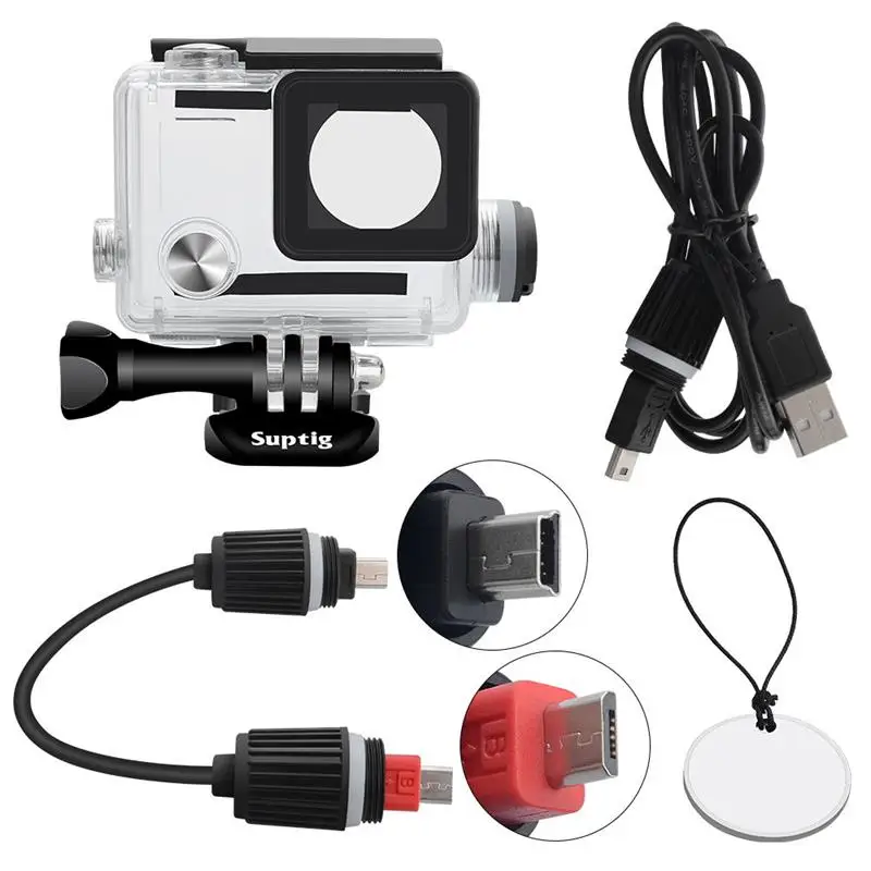 Camera Accessories Chargering Waterproof Case/Portect Frame Motocycle Charger Shell Housing USB Cable for Gopro Hero 458/9101112