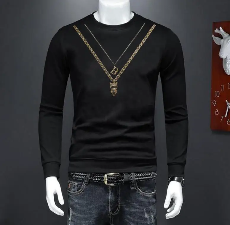

Rhinestone necklacest style brand Sweatshirts fashion men new fashion hoodies