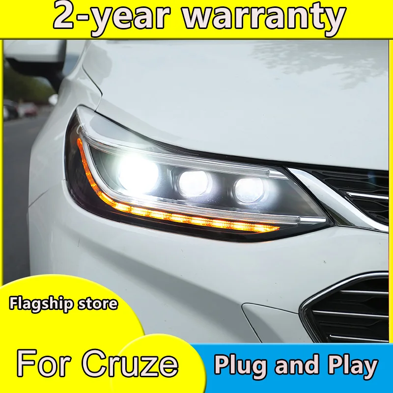 

Car Styling Head Lamp for New Chevrolet Cruze Headlights 2017-2018 LED Headlight DRL Q5 Bi Xenon Lens High Low Beam Parking