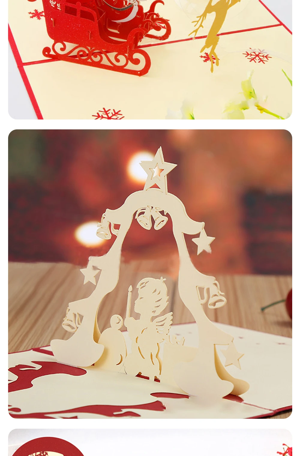 3D Pop-Up Weihnachtsmann-Karten Frohe Weihnachten Grußkarten Partyeinladungen Geschenke Neujahrsgrüße Jubiläumsgeschenke Postkarte – Detail 8