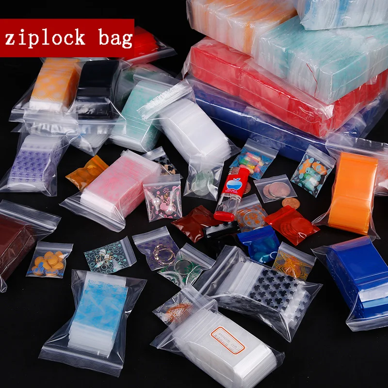 100PCS 4X5cm Small Cute Cheaper Plastic Zipper Print Bags Ziplock Plastic Packaging Pouches Jewelry Candy Pill Pack Thick