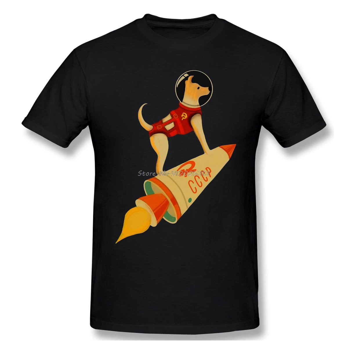 الرجال السفر الفضاء تحتل المريخ 2026 Laika و CCCP السوفياتي روسيا سوبر الفضاء صاروخ الكلب القطن الخالص قميص تيز Harajuku التي شيرت