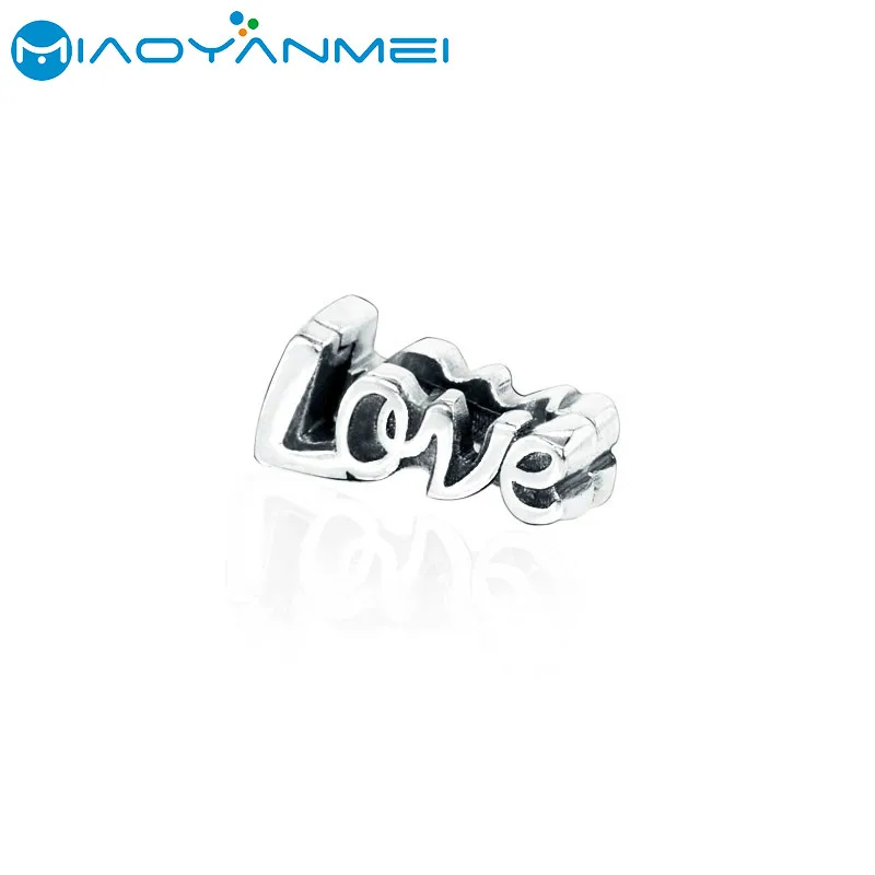 

School Gift 925 Sterling Silver Beads “Love” Clip Charm Fit Original Pandora Bracelets Women DIY Fashion Jewelry