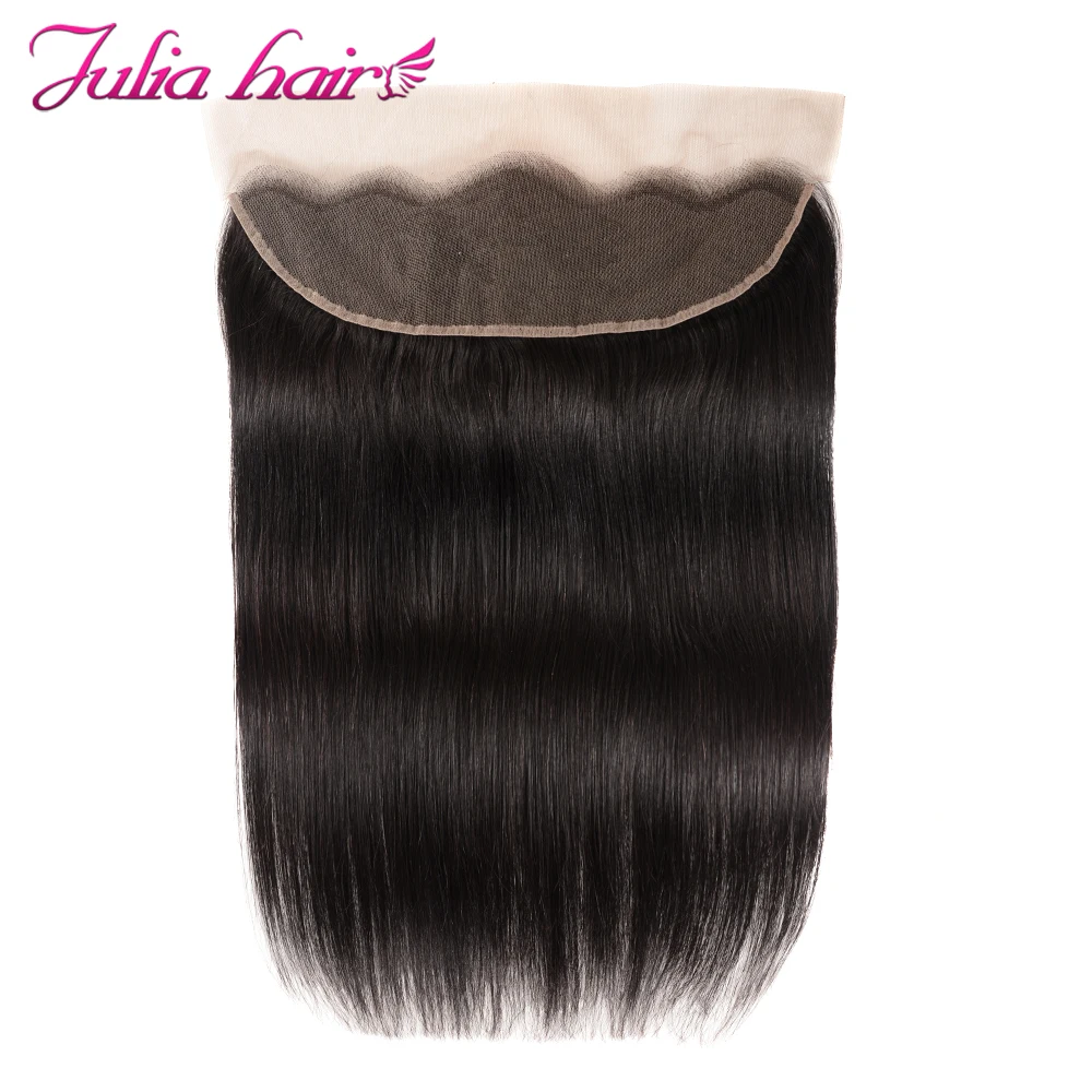 Julia Hair Bone Straight 13x4 Lace Frontal Free Part  Ear to Ear Lace Frontal Closure Pre Plucked Human Hair 4x4 Lae Closure