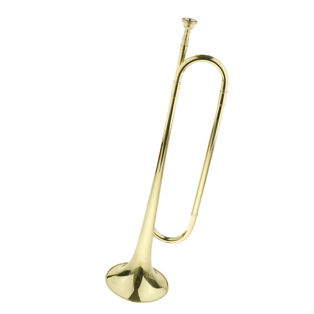 Blowing Bugle Students Trumpet Horn Brass Instrument with Flag Gloves for School Marching Band Drum Team