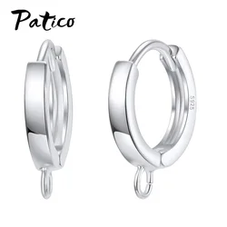 Handmade Women DIY Making Jewelry 1 Pair New Design 925 Sterling Silver Hoop Earrings Findings Accessory Mujer