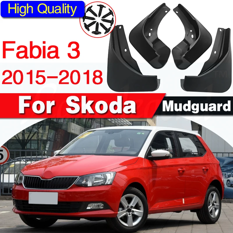 Set Molded Car Mud Flaps For Skoda Fabia 3 2015-2018 Mudflaps Splash Guards Mud Flap Mudguards Fender Front Rear Styling