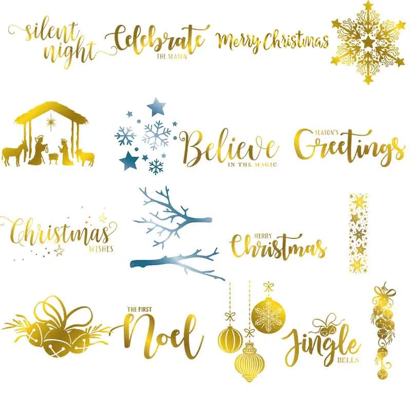 

Merry Christmas Wishes Snowflake Metal Hot Foil Plate for DIY Scrapbooking Photo Album Embossing Paper Cards Making Crafts