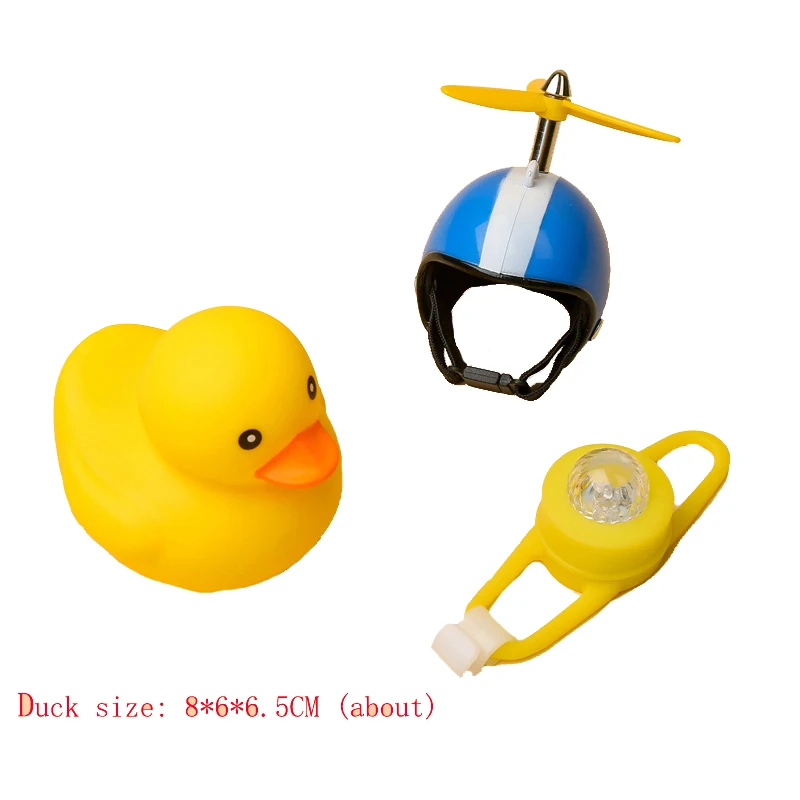 Light Up Cute Yellow Rubber Duck Toy Car Ornament Bike Hat Decoration Stroller Pendant Bamboo Dragonfly