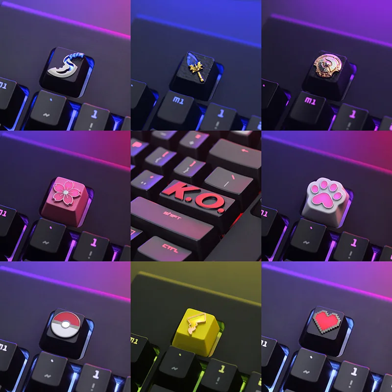 Artisan Zinc Aluminum Alloy Keycaps for Mechanical Keyboard DOTA2 Iron Man Pikachu R4 Height Stereoscopic Relief Dropshipping