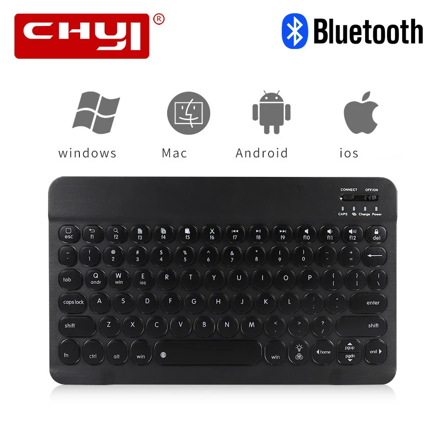 

CHYI Ultra Thin Bluetooth Keyboard Portable Slim Rechargeable Mini Keyboard With Backlight 10 Inch Computer Keypad For PC/Tablet