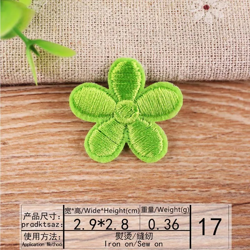 Small Sun Flower Embroidery Patches for Clothing Iron on Kids Clothes Decoration Appliques Stripes Badge Cloth Hole Repair DIY