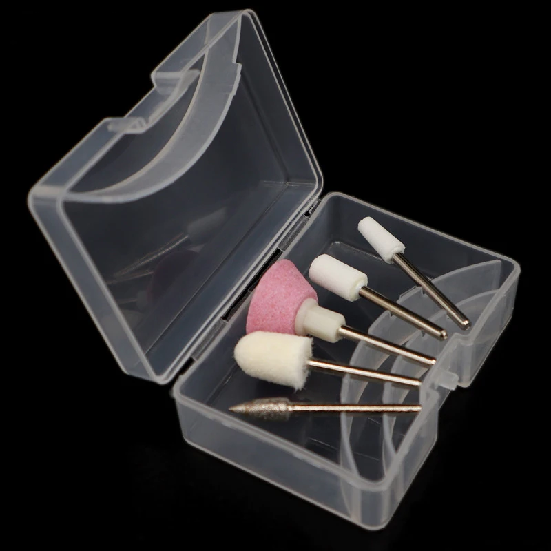 Conjunto de diferentes brocas de unhas elétricas para manicure e pedicure, cortador de lixa, acessórios lixadeira, 1 conjunto de 5 peças