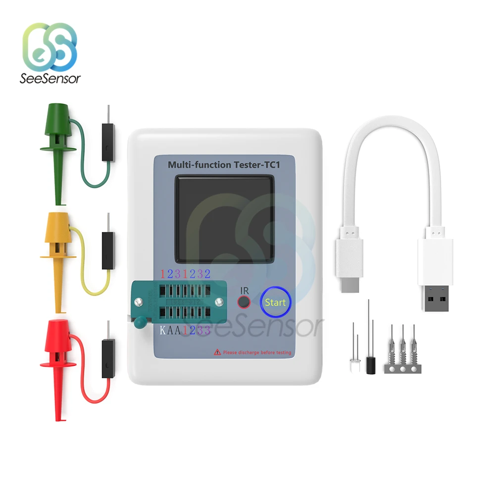 LCR-T7 di TC-T7-H multifunzionale TFT retroilluminazione Transistor Tester diodo triodo misuratore di capacità LCR ESR multimetro
