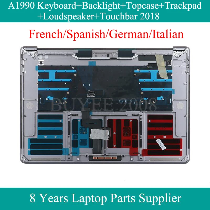 French Spanish German Italian A1990 Keyboard For Macbook Pro A1990 Azerty FR SP GE IT Keyboard Topcase Touchpad Touchbar Speaker