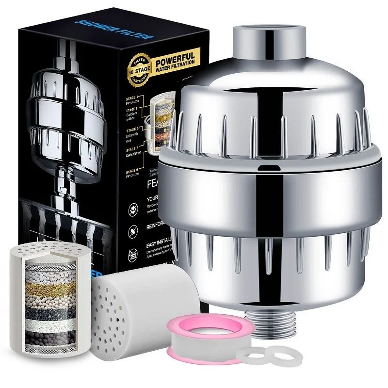 فلتر الاستحمام (H-303-3E) منقي الكلور وإزالة المعادن الثقيلة منقي مياه للاستحمام الصحي