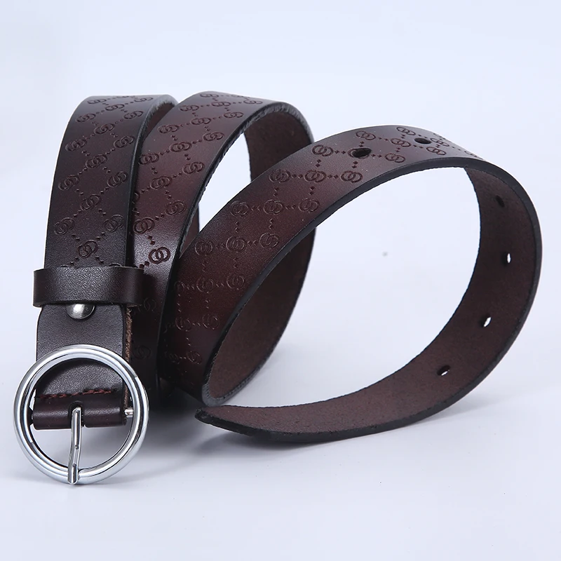 

Aoluolan Creative belt women fashion decoration ladies new round buckle belt solid color female high quality Strap On dresses