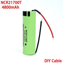 3.7V ncr1700t akumulator litowo-jonowy 4800mAh 21700 15A 5C szybkość rozładowania trójskładnikowych baterii litowych DIY kabel spawalniczy