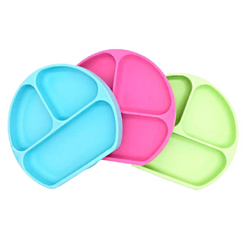 Children's Dishes Baby Silicone Sucker Bowl Baby Smile Face Plate Tableware Set Smile Face Baby Tableware Set kids plate